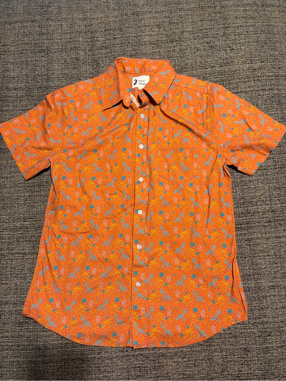Jack + Sage City Musuem Button Up Shirt Men’s Small Orange